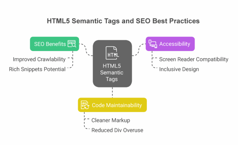 HTML5语义标签结构示意图