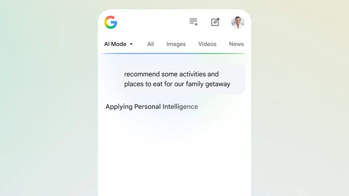 Google AI Mode Personal Intelligence功能示意图
